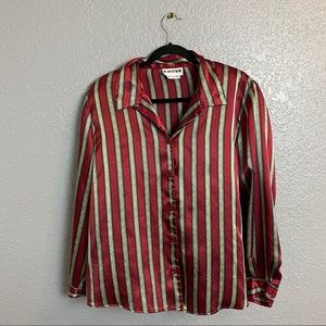 VINTAGE JOAN LESLIE STRIPPED SHIRT {18W}